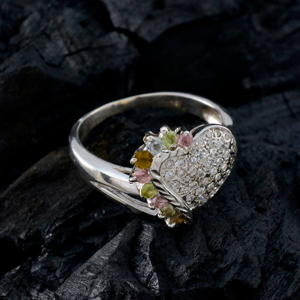 Alina Feminine multicolor multiple Ring