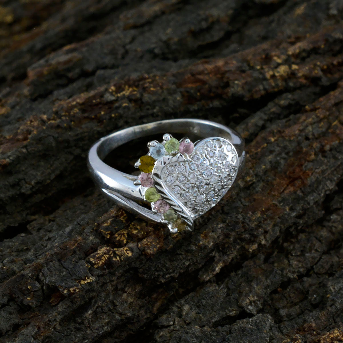 Alina Feminine multicolor multiple Ring
