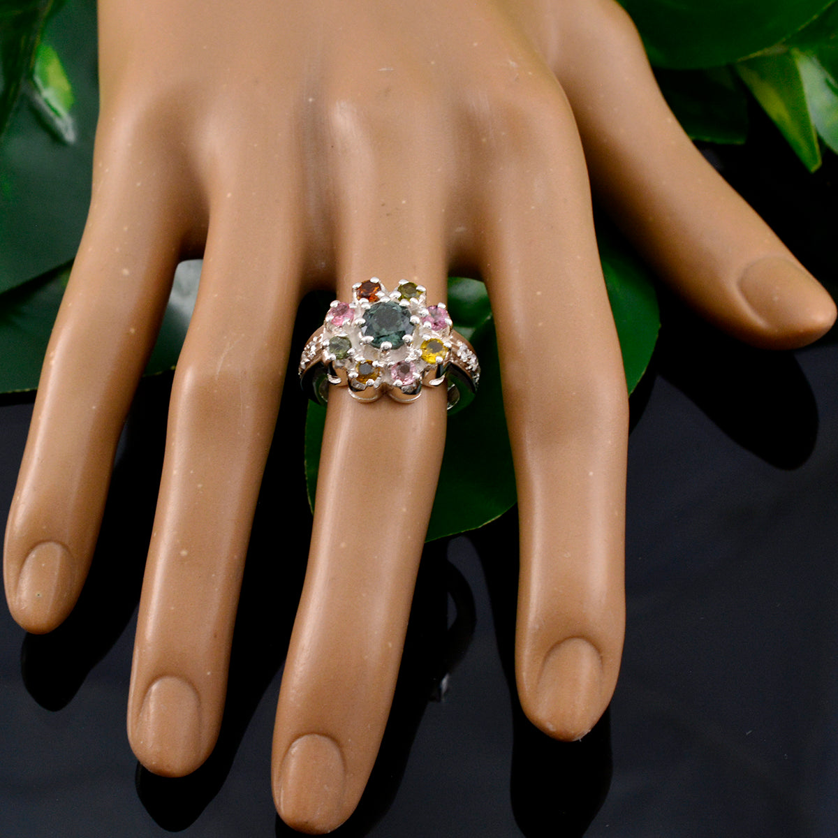 Teresa Abstract multicolor multiple Ring