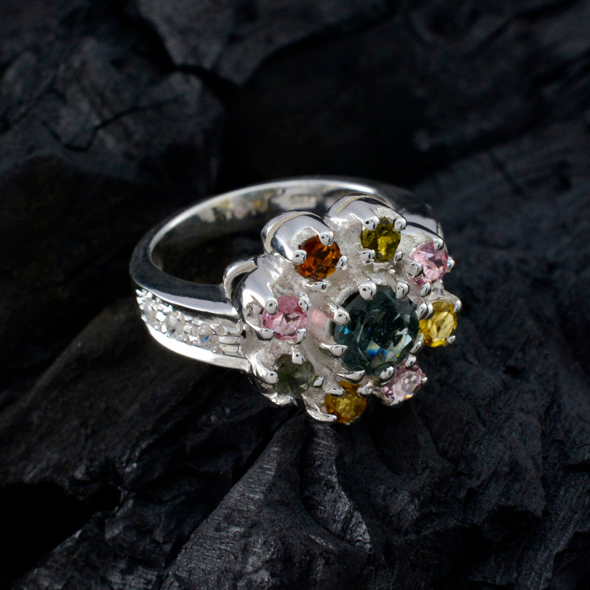 Teresa Abstract multicolor multiple Ring