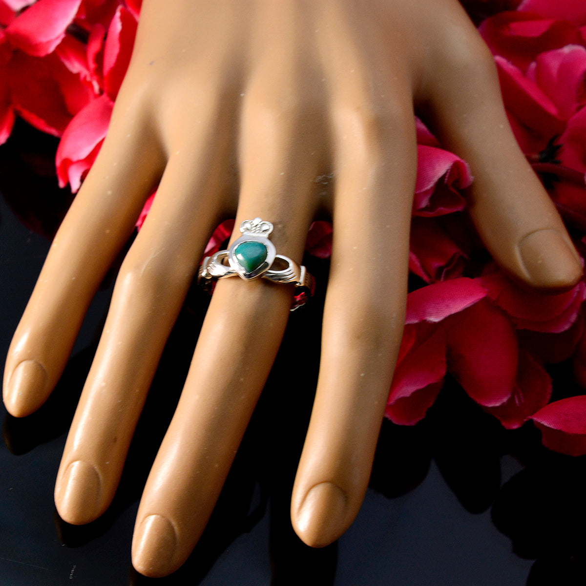 Aisha Feminine Turquoise Solitaire Ring