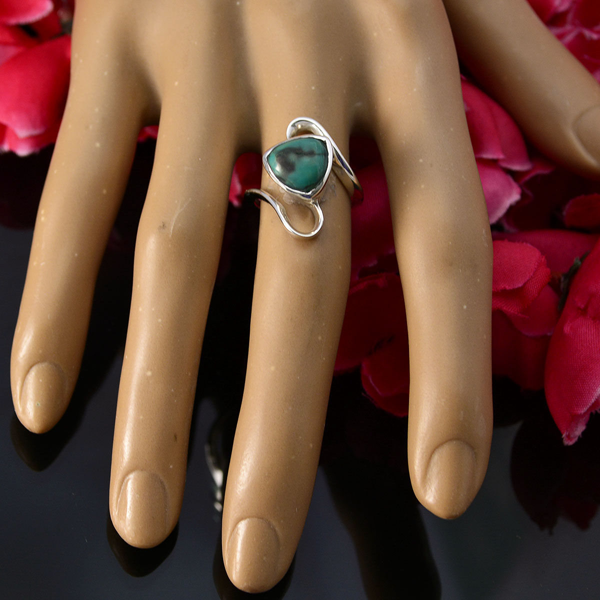 Clara Geometric Turquoise Solitaire Ring