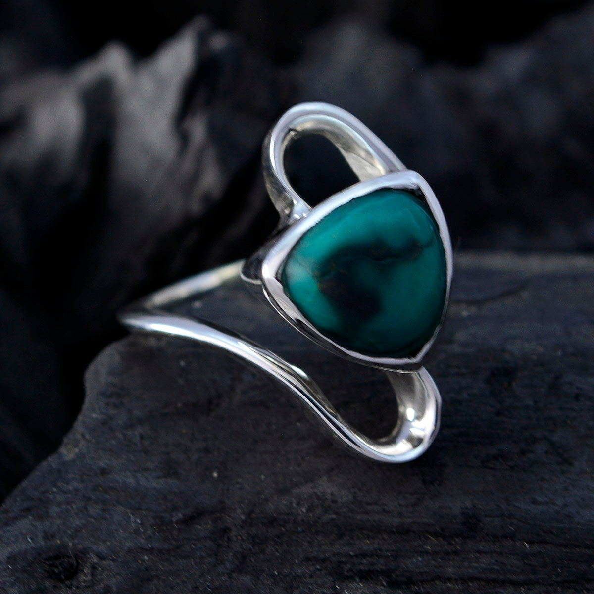 Clara Geometric Turquoise Solitaire Ring