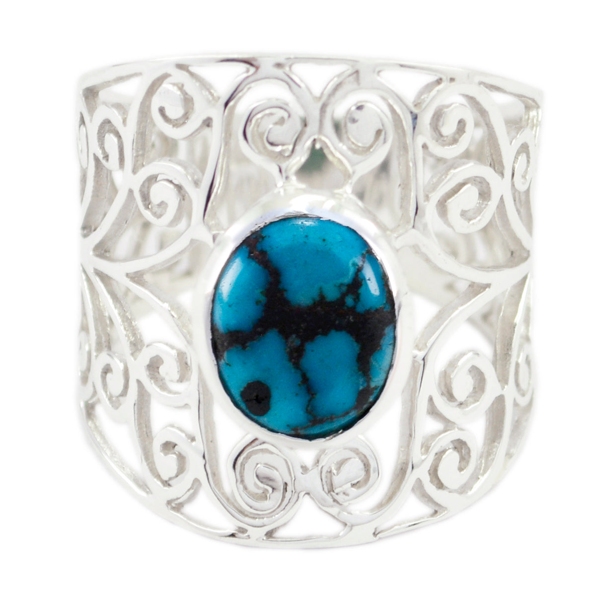 Lea Filigree Turquoise Solitaire Ring