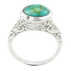 Angel Art Deco Turquoise Solitaire Ring Turquoise Blue