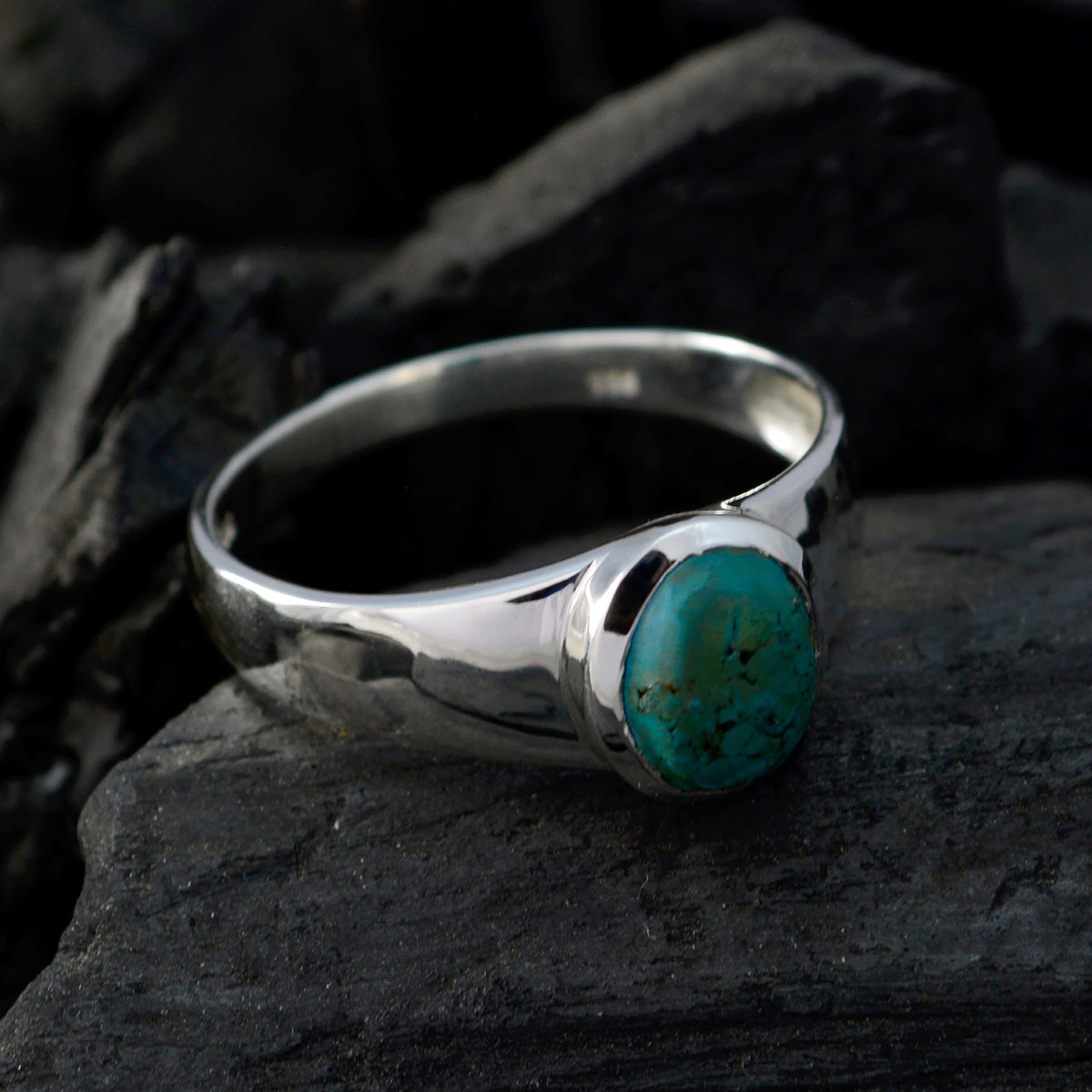 Lakshmi Ethnic Turquoise Solitaire Ring