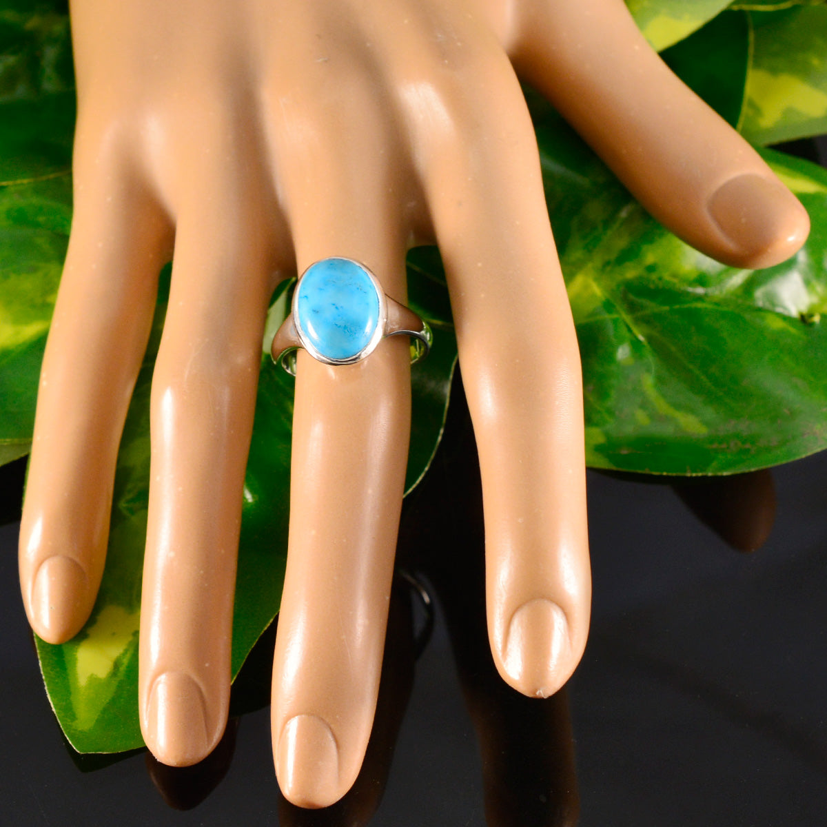 Lili Ethnic Turquoise Solitaire Ring