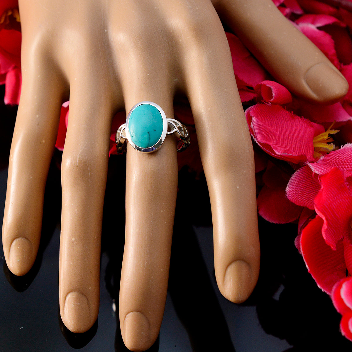 Carla Abstract Turquoise Solitaire Ring