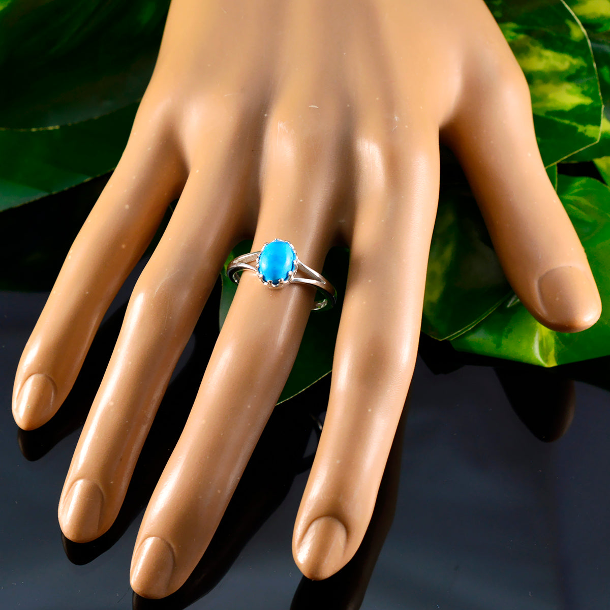 Maria Abstract Turquoise Solitaire Ring