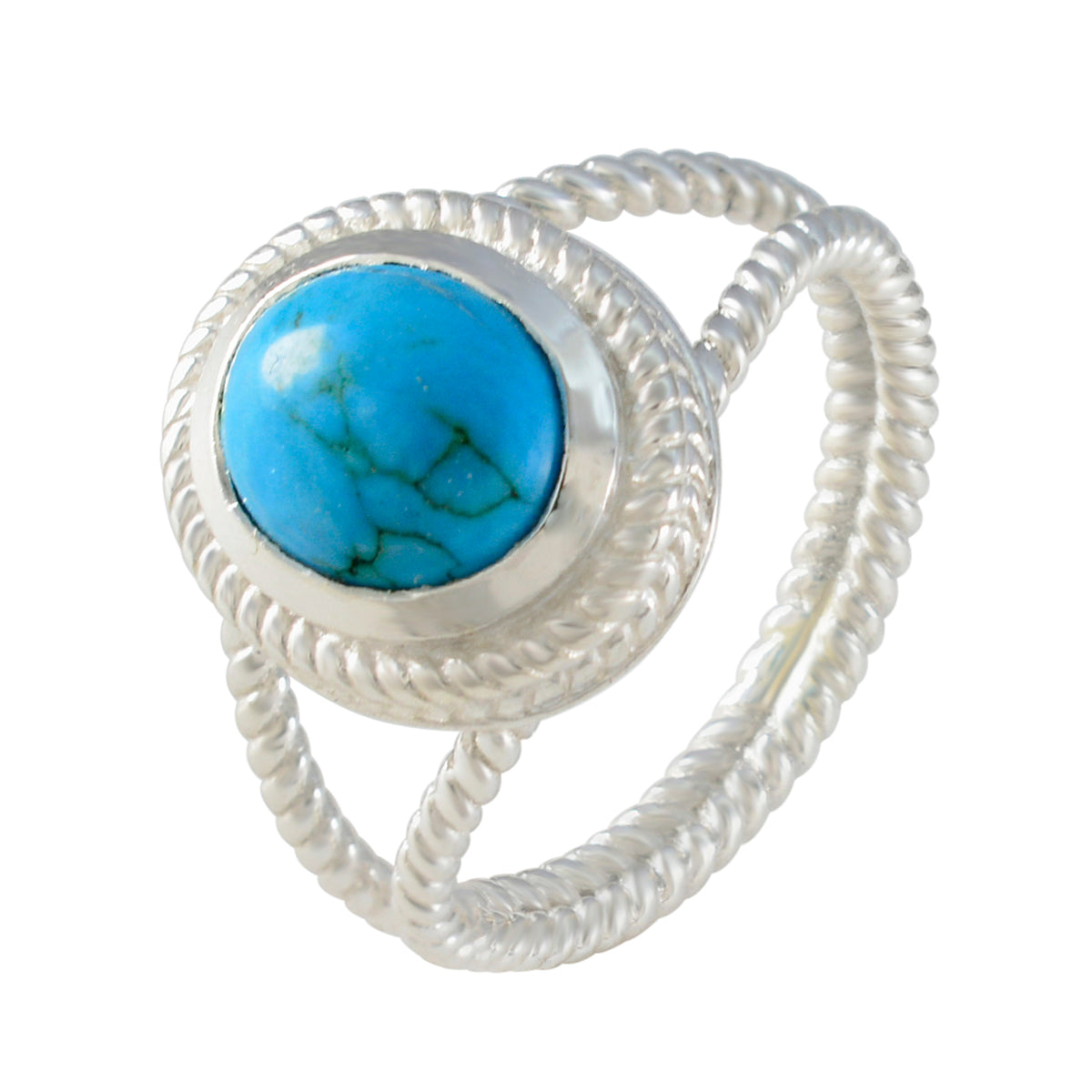 Greta Rope-Wire Turquoise Solitaire Ring
