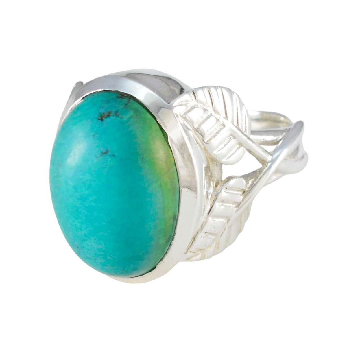 Mia Leafy Turquoise Solitaire Ring