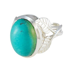 Mia Leafy Turquoise Solitaire Ring