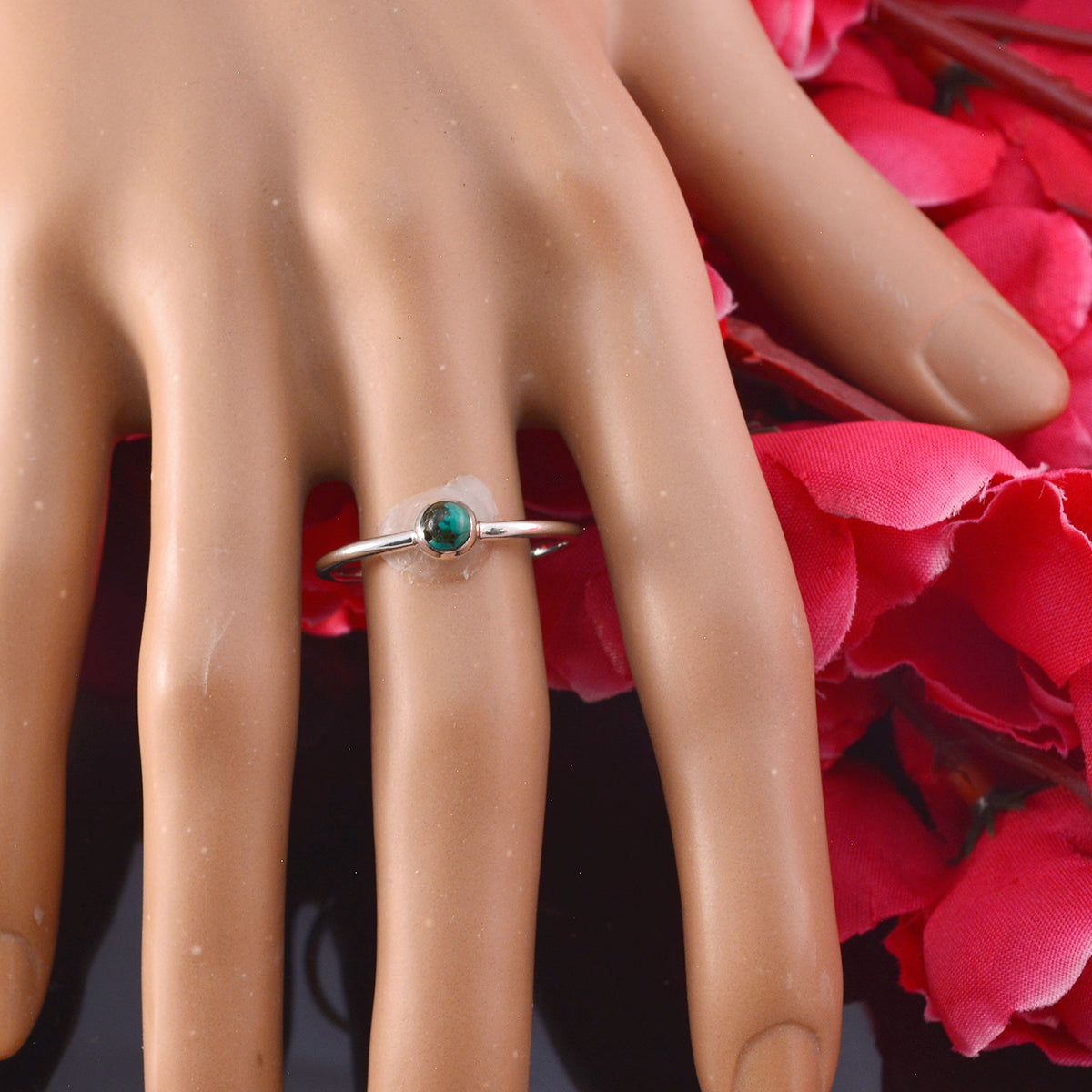 Ayaka Graceful Turquoise Solitaire Ring