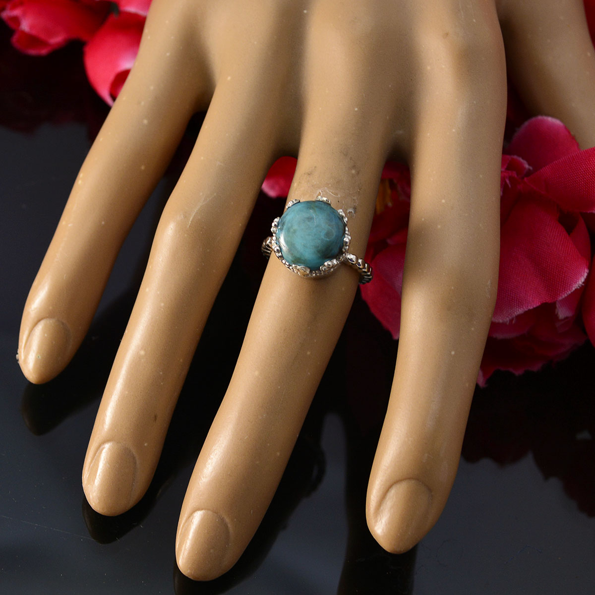 Saanvi Romantic Turquoise Solitaire Ring