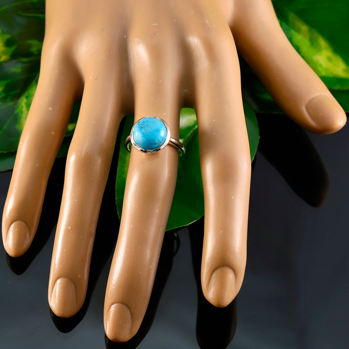 Bianca Graceful Turquoise Solitaire Ring
