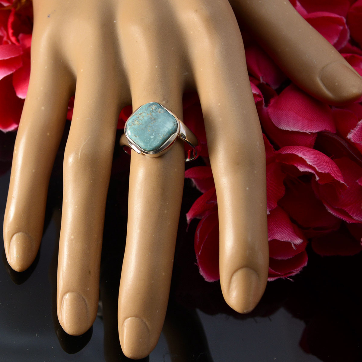 Priya Modern Turquoise Solitaire Ring