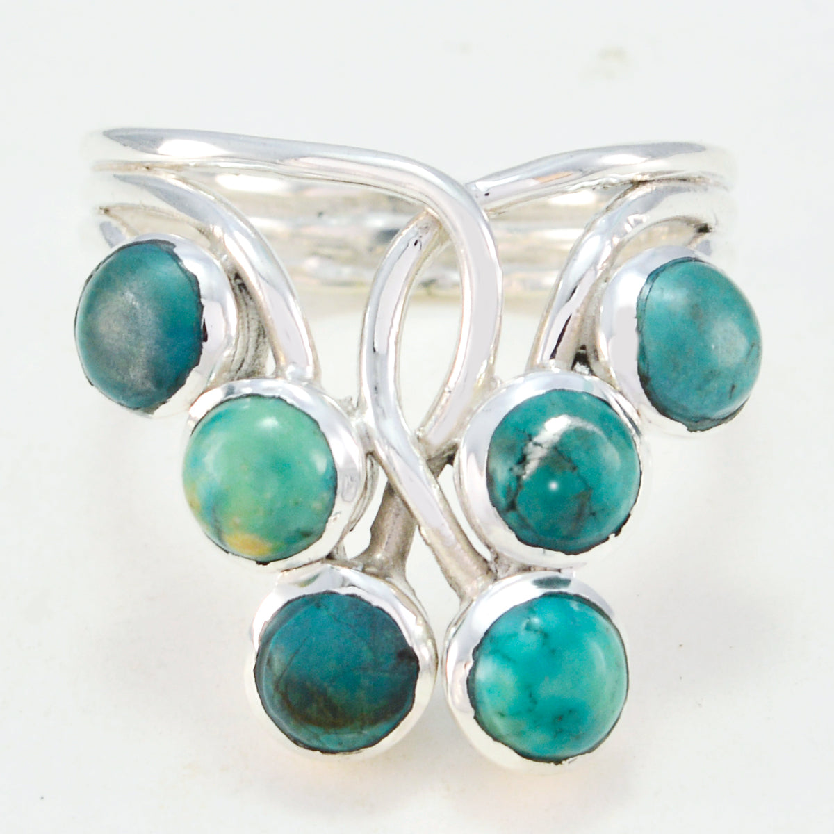 lara Contemporary Turquoise Hexa Ring