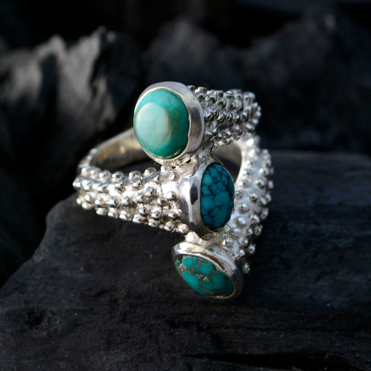 Natalie Contemporary Turquoise Trilogy Ring