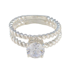 Antonia Graceful White Solitaire Ring Cubic zirconia CZ White