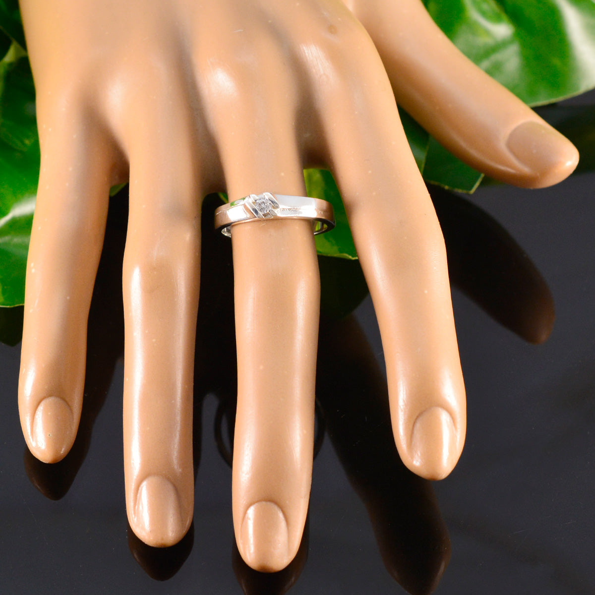 Lucia Abstract White Solitaire Ring