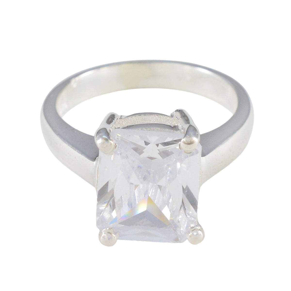 Savannah Feminine White Solitaire Ring Cubic zirconia CZ White