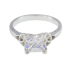 Skylar Trendy White Solitaire Ring Cubic zirconia CZ White