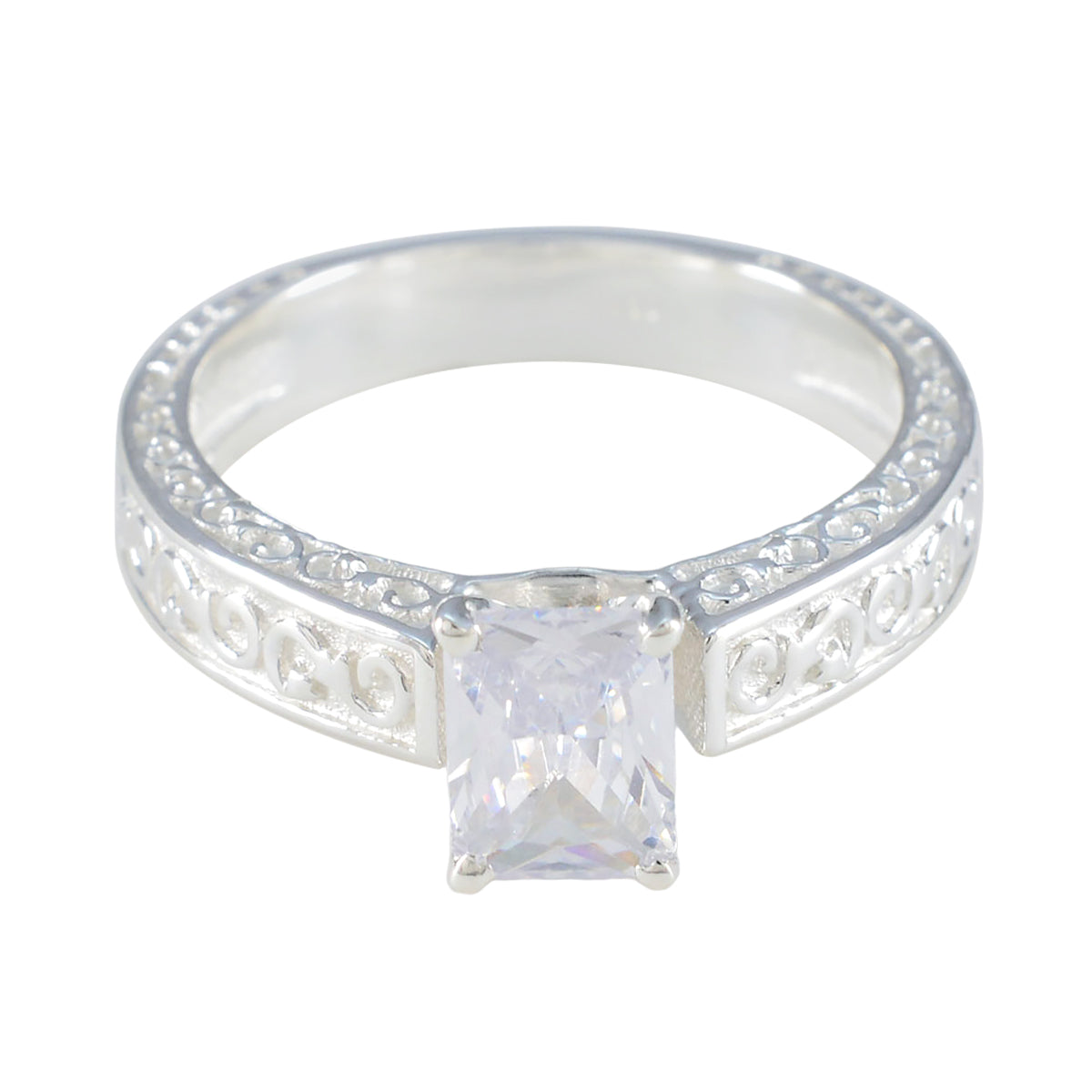 Ananya Modern White Solitaire Ring Cubic zirconia CZ White