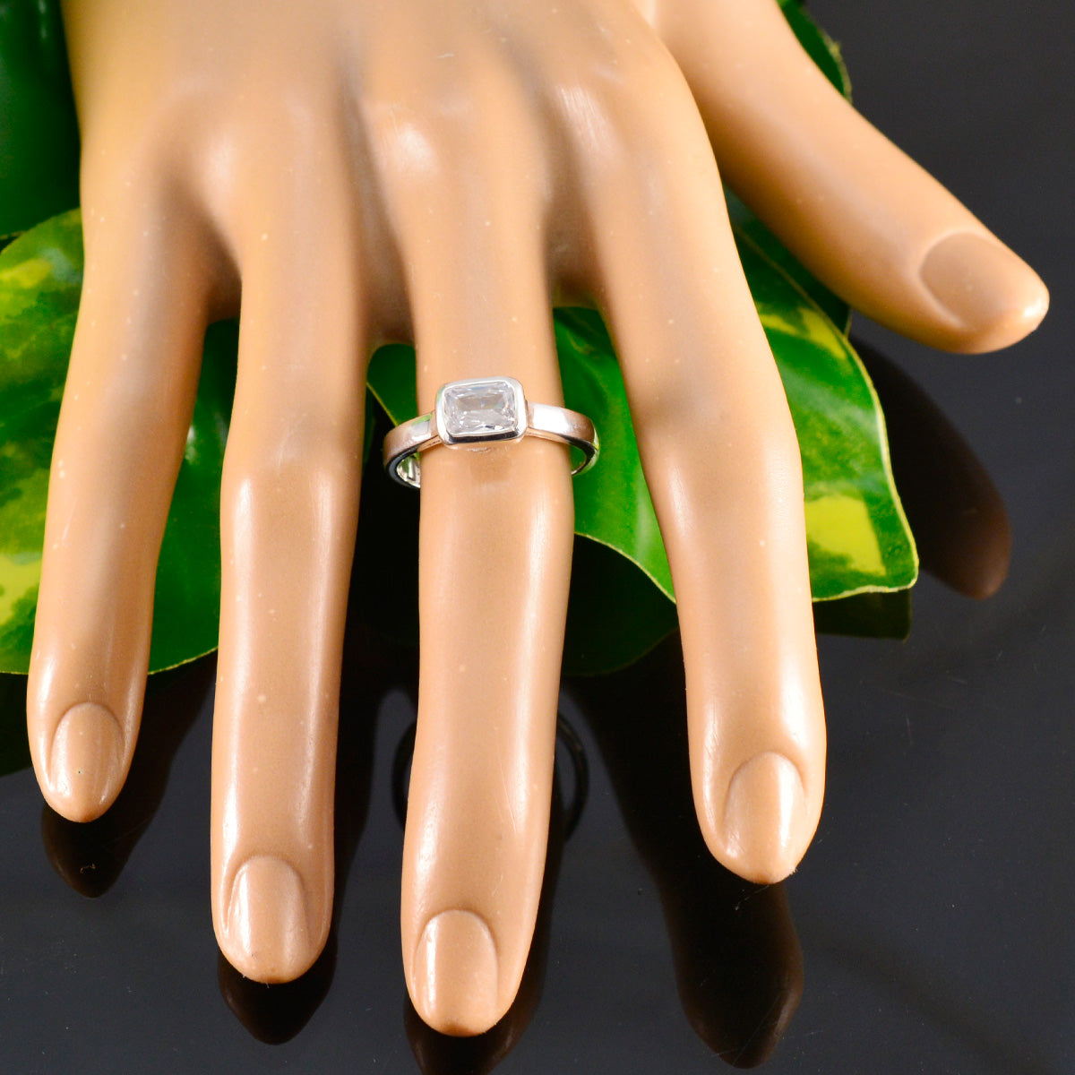 Zoe Abstract White Solitaire Ring
