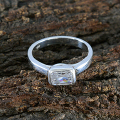 Zoe Abstract White Solitaire Ring