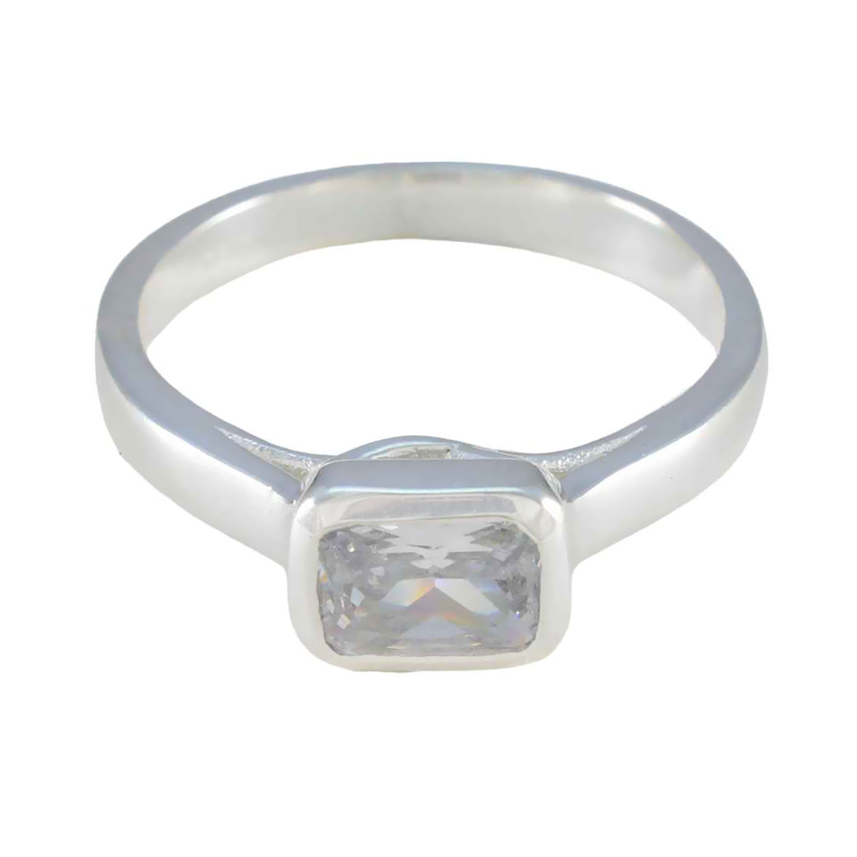 Zoe Abstract White Solitaire Ring Cubic zirconia CZ White