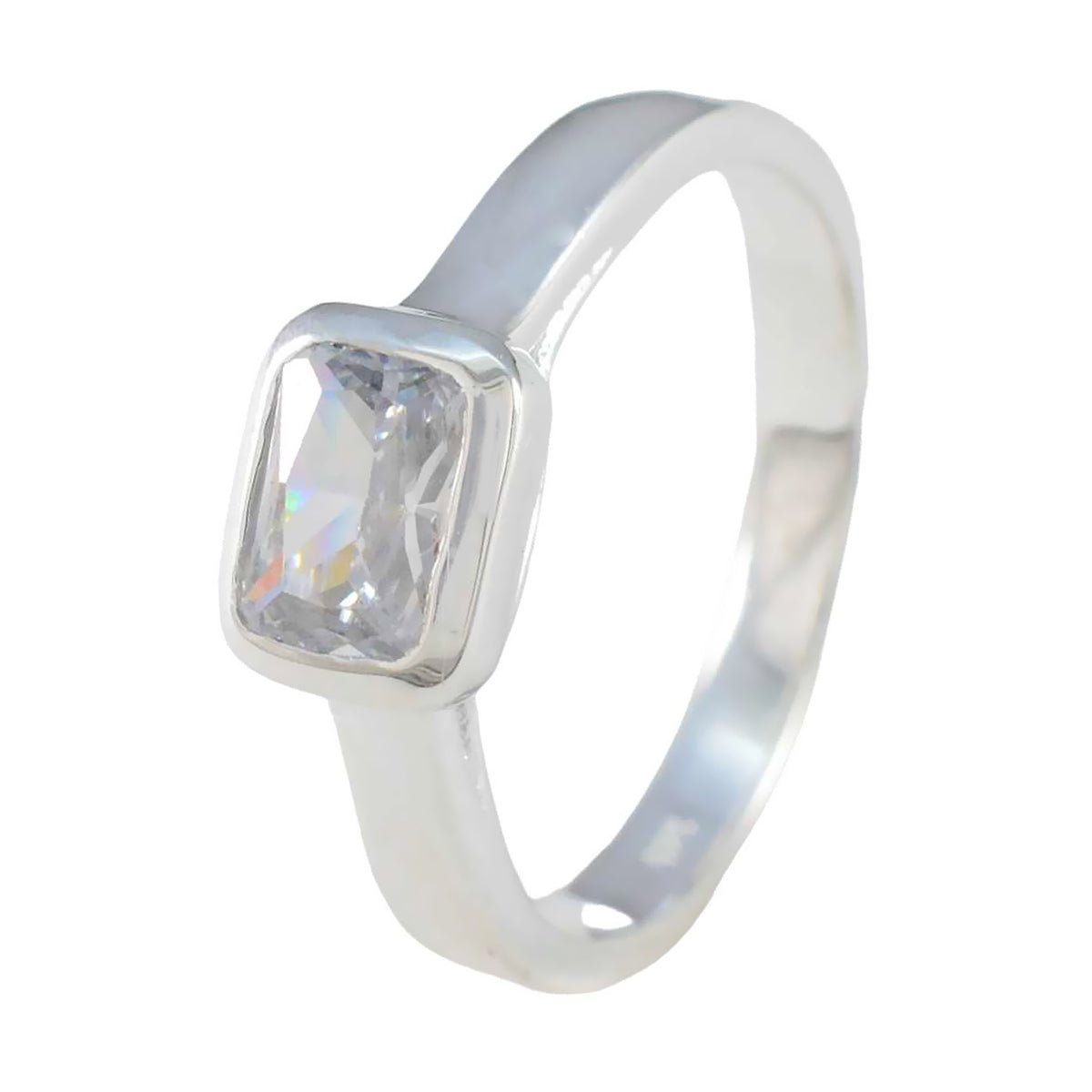 Zoe Abstract White Solitaire Ring