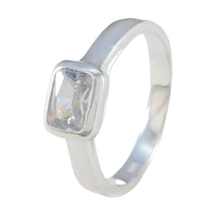 Zoe Abstract White Solitaire Ring