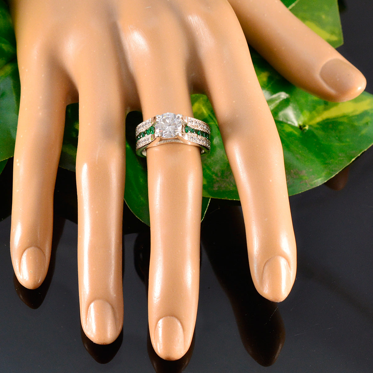 Elena Luxurious White Halo Ring