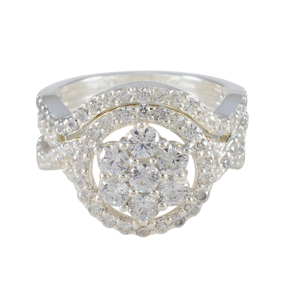 Violet Glamorous White Halo Ring Cubic zirconia CZ White