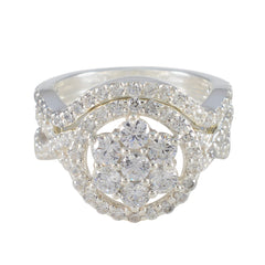 Violet Glamorous White Halo Ring Cubic zirconia CZ White