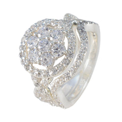 Violet Glamorous White Halo Ring