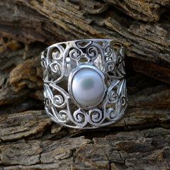 Leah Filigree White Solitaire Ring