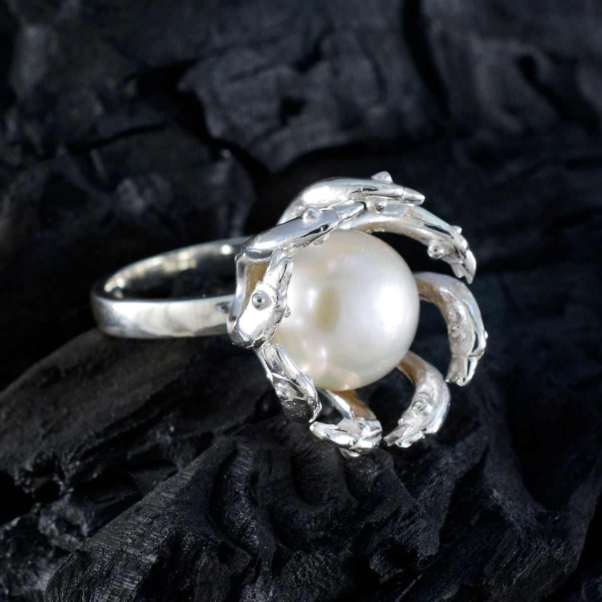 Charlotte Abstract White Solitaire Ring