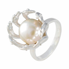 Charlotte Abstract White Solitaire Ring