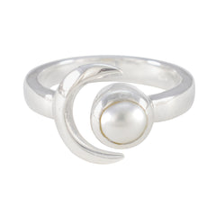 Lucy Moon & Sun White Solitaire Ring Pearl White