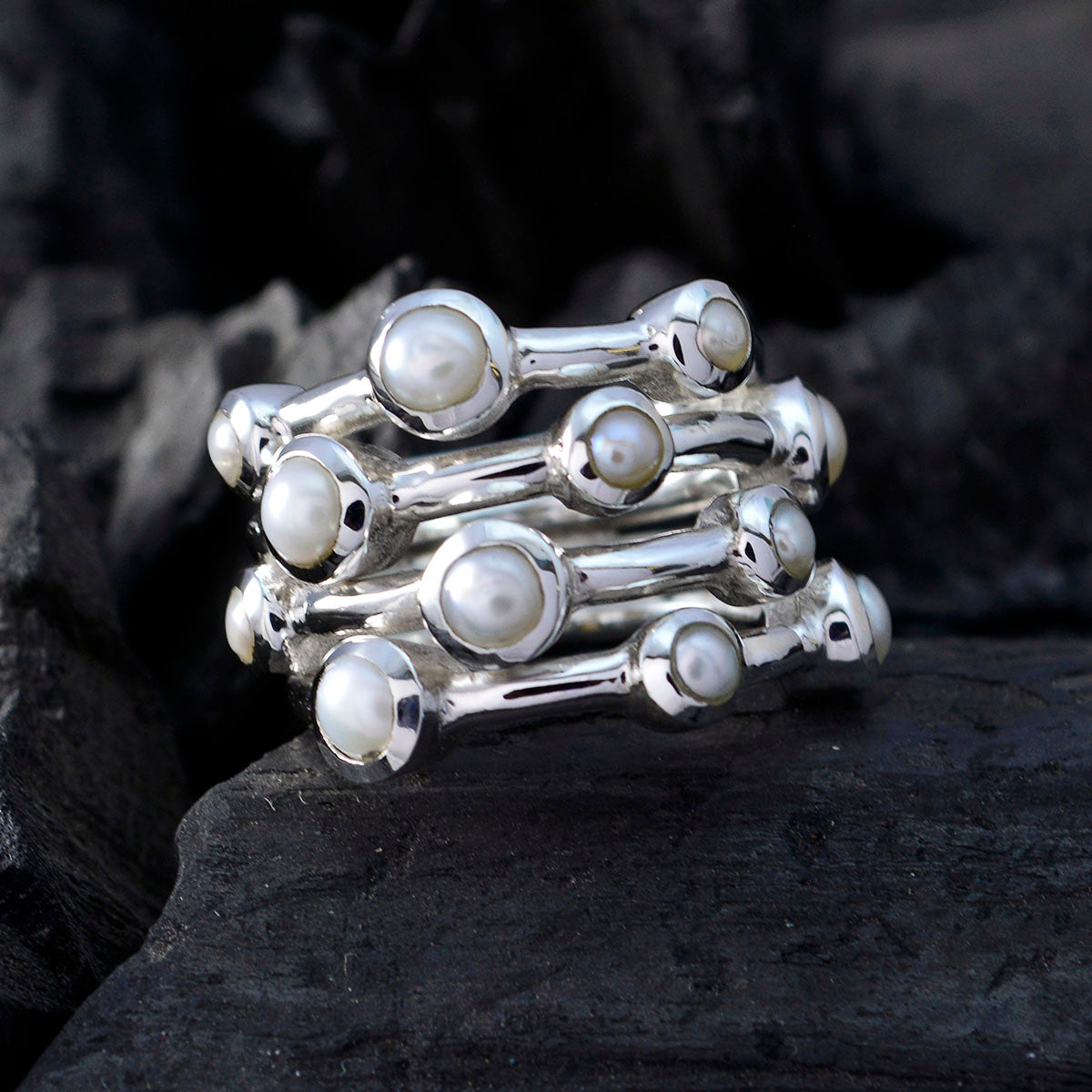 Ivy Armor White multiple Ring