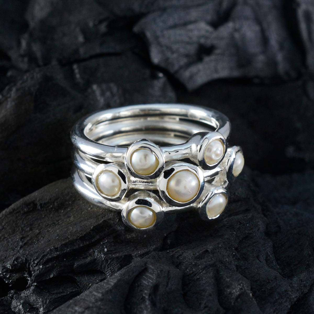 Amanda Contemporary White multiple Ring