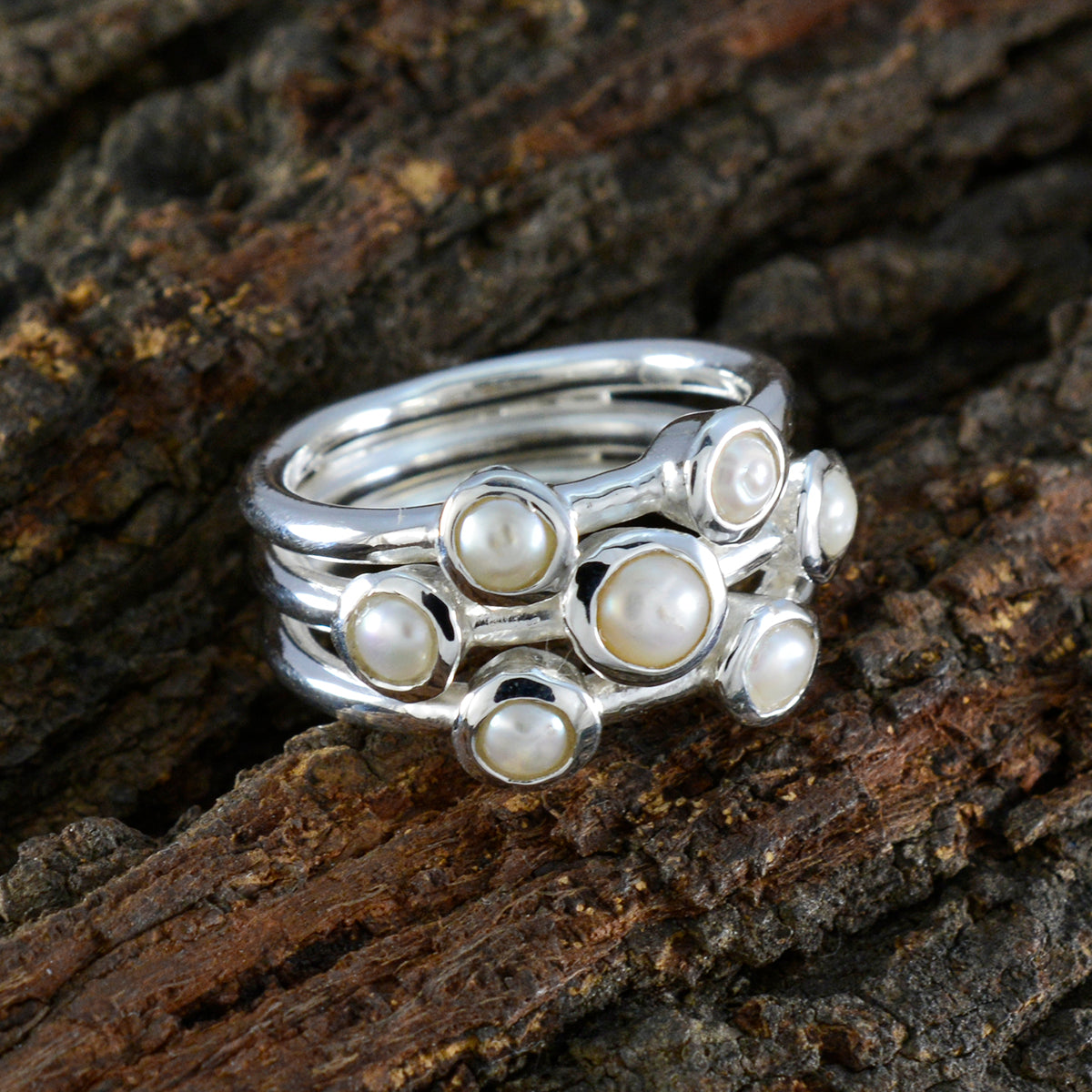Amanda Contemporary White multiple Ring