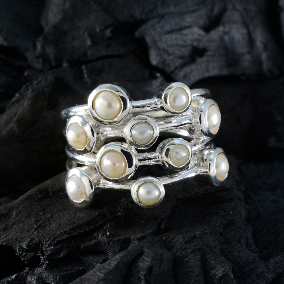 Greta Trendy White multiple Ring