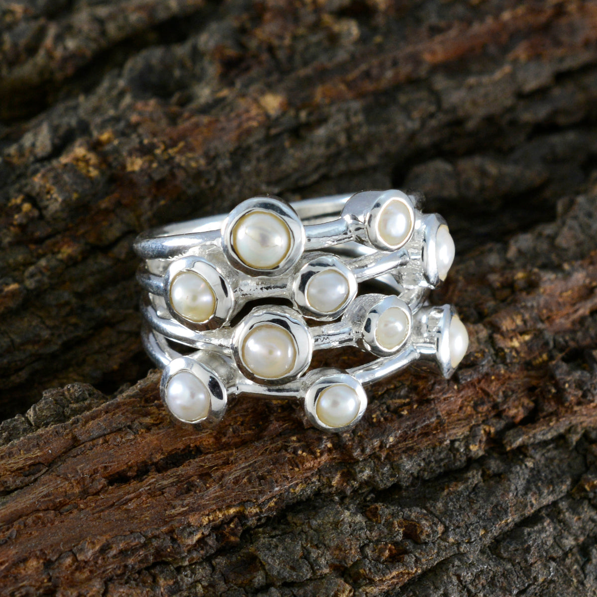 Greta Trendy White multiple Ring