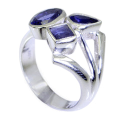 Alina Abstract Blue Trilogy Ring with Gemstone Design