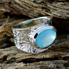 Layla Aqua Solitaire Ring in Stunning Silver Design