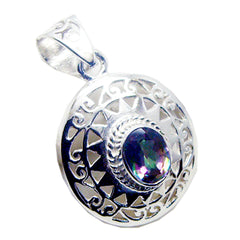 Nora Art Deco Chunky Pendant with Colorful Gemstone