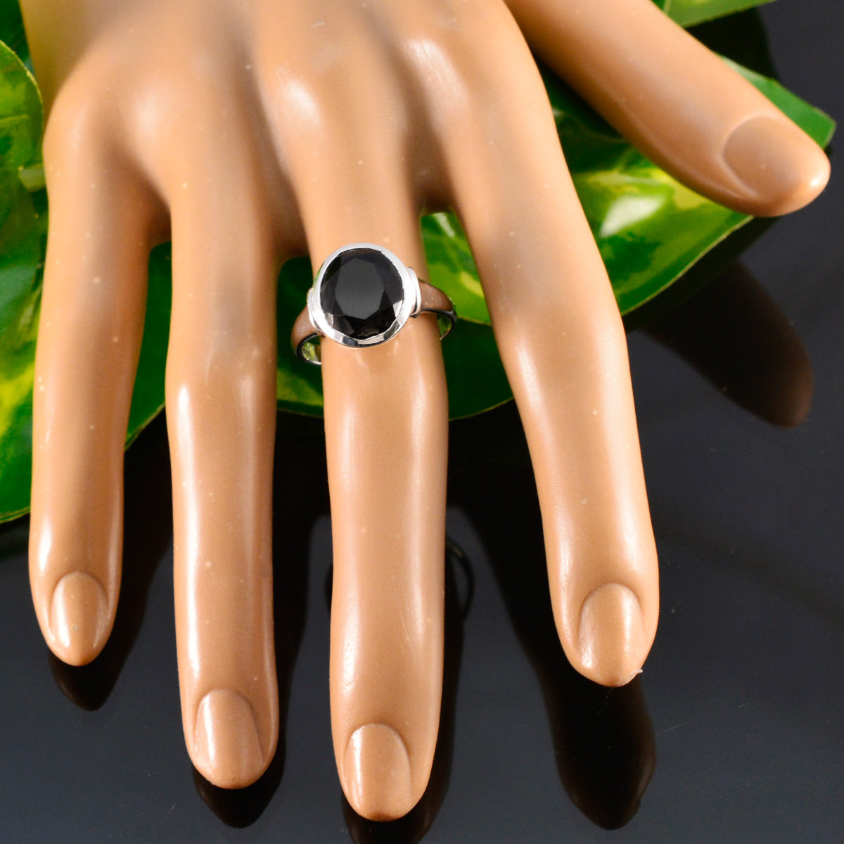 Isadora Artisan Black Solitaire Ring