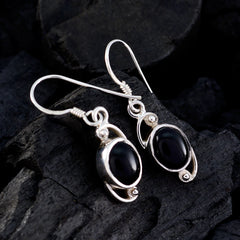 Ella Black Solitaire Dangle Earrings for Chic Style